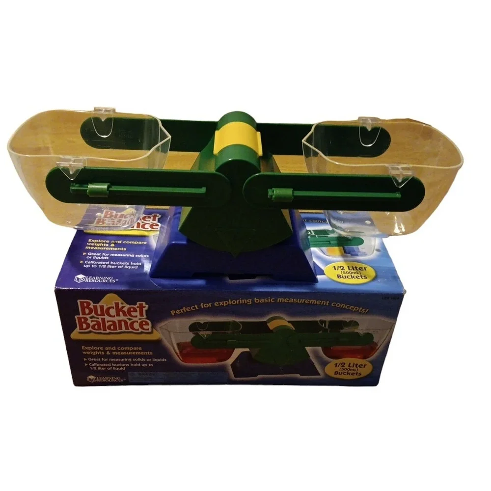 Learning Resources Bucket Balance .5 Liter 500ml Buckets Solids Liquids LER 1524